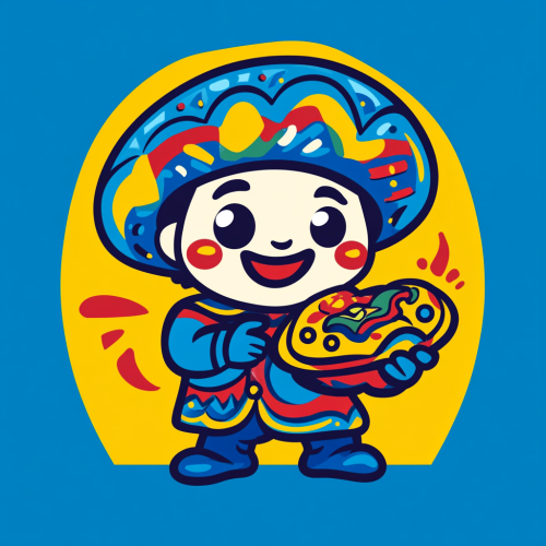 Cheerful Salvadorian Mascot Logo for Pupuseria Restaurant