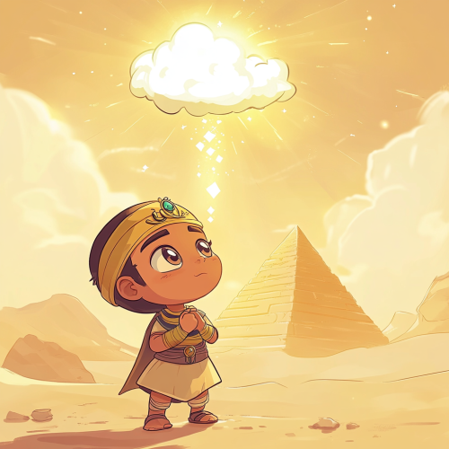 Chibi Pharaoh Khufu Dreams of Great Pyramid