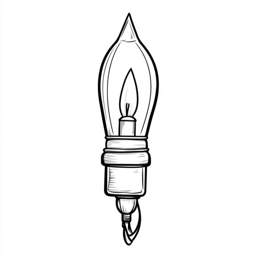 Christmas light coloring page for kids - simple design
