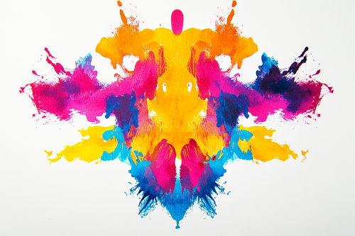 Christmas party invite with rorschach test art