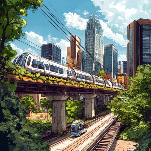 Cincinnati in 2050: tech, design, solarpunk theme, monorail/bike path, less traffic. Cincinnati in 2050: tech, design, solarpunk theme, monorail/bike path, less traffic.