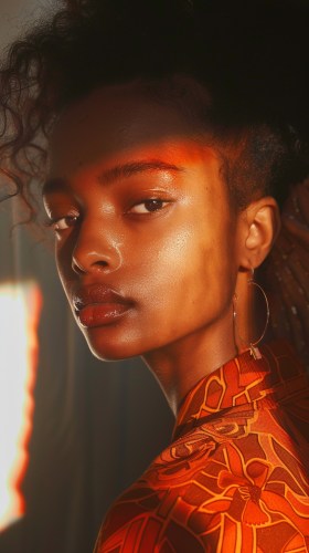 Close-up shot of stunning black Maison Margiela model.