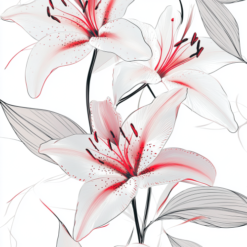 Close-up shot of two beautiful stargazer lilies