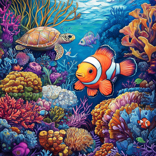Colorful Fishdom Reef Illustration Colorful Fishdom Reef Illustration