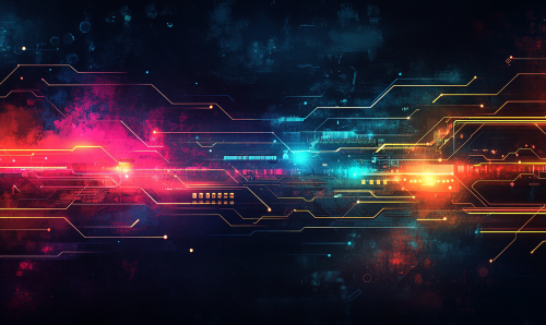 Colorful Security System with Technological Lines Colorful Security System with Technological Lines