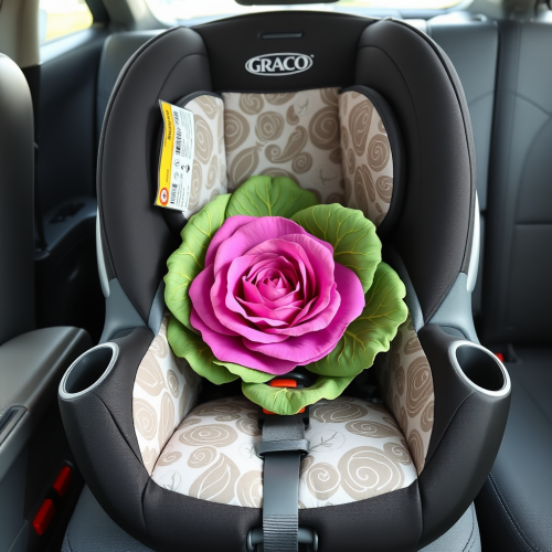 Colorful Toddler Car Seat with Pink Flower