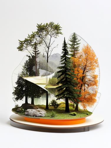 Colorful abstract trees influenced by famous artists