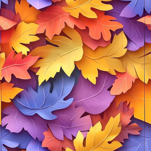 Colorful fall leaves paper sculpture in Eiko Ojala style