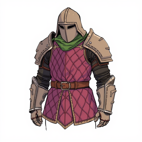 Colorful quilted armor made of cloth layers