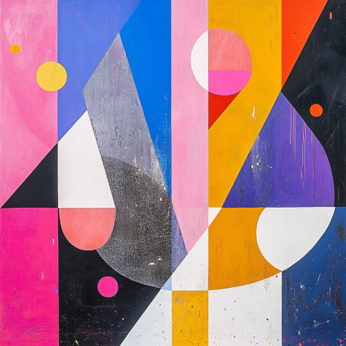 Colorful shapes creating sophisticated minimalist art.