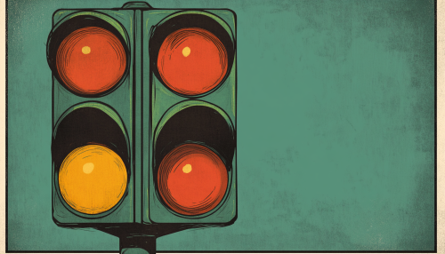 Colorful traffic light illustration with hand-drawn look