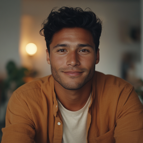 Confident person giving dating advice in modern setting