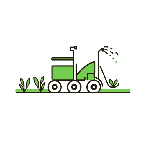 Continuous line drawing of agriculture fertilizer in green