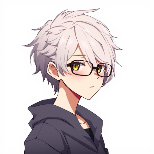 Cool Anime Boy with Glasses, Side View PFP