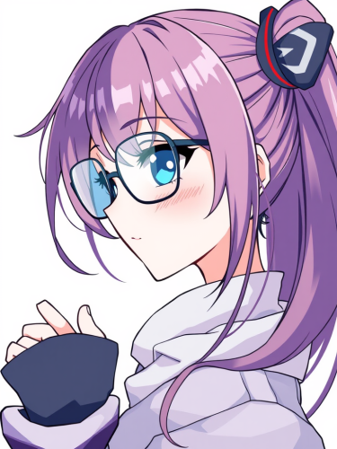Cool Anime Girl in Glasses, Side View Pfp