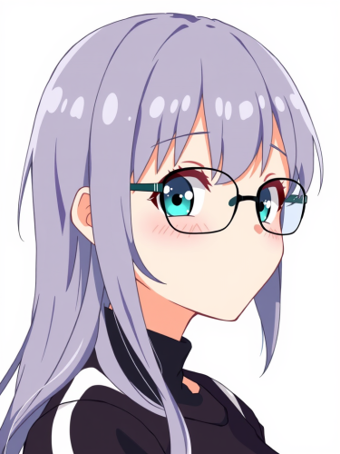 Cool-Haired Anime Girl in Glasses Profile Picture