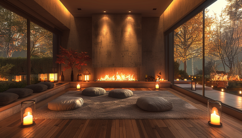 Cozy Autumn Evening by Fireplace: A Tranquil Scene
