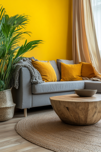 Cozy living room in Poland with modern furniture