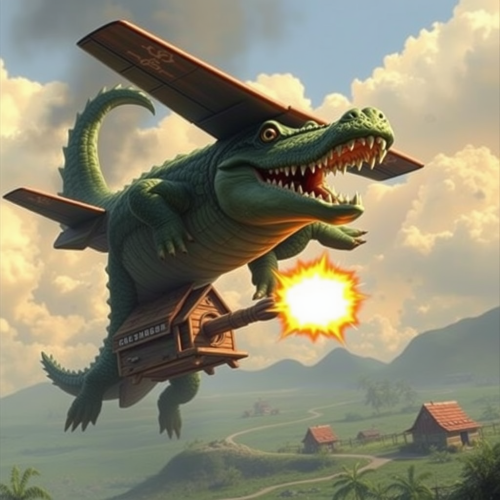 Crocodile Plane Attacks Pig Village Crocodile Plane Attacks Pig Village