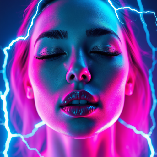 Cyberpunk Beauty Studio Portrait with Electric Effects