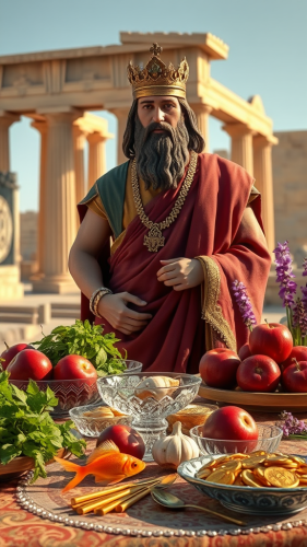 Cyrus the Great at Haft Sin Table in Persepolis Palace
