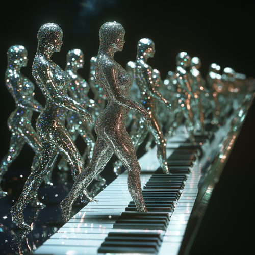 Dancing Silver Women on Piano Keys in Cyberspace Dancing Silver Women on Piano Keys in Cyberspace