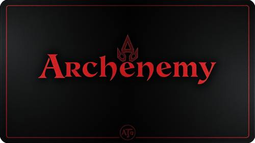 Dark Theme Archenemy Playmat with MTG Logo Style