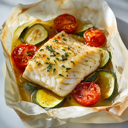 Delicate Fish and Summer Vegetables in Parchment Papillote