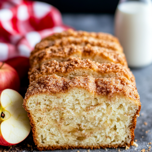 Delicious Apple Cinnamon Bread with Fresh Milk
