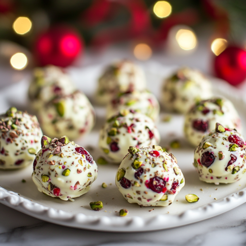 Delicious Holiday Truffles on Elegant Plate