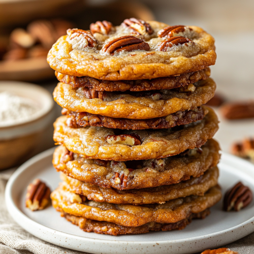 Delicious Pecan Pie Cookies on White Plate