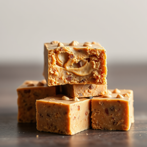 Delicious homemade peanut butter fudge on plate