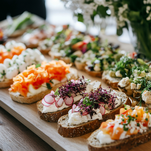 Deluxe Open-faced Sandwich Platter Served with Elegance