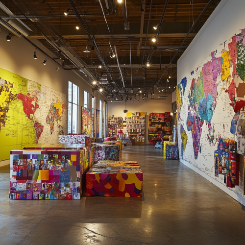 Designers, maps, cultures, quotes, studio, vibrant, global, showcasing