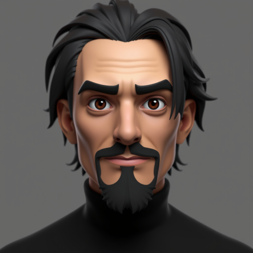 Digital Art of Abstract Man with Goatee