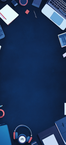 Digital Flat Lay: Navy Blue Tech Arrangement Digital Flat Lay: Navy Blue Tech Arrangement