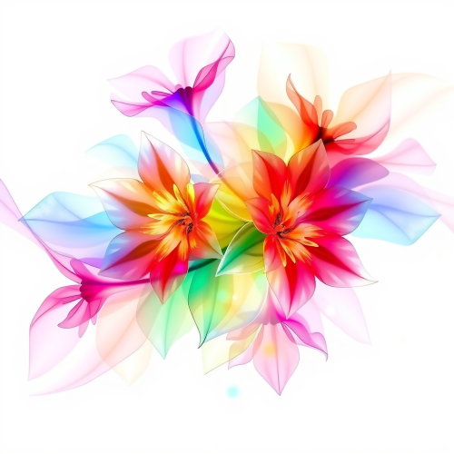 Digital Flowers with Translucent Glass Petals