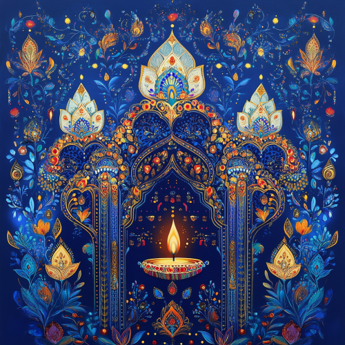 Diwali Celebration: Vibrant Artwork of Festive Patterns