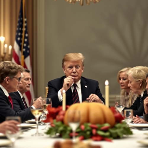 Donald Trump at the First Thanksgiving Feast Donald Trump at the First Thanksgiving Feast