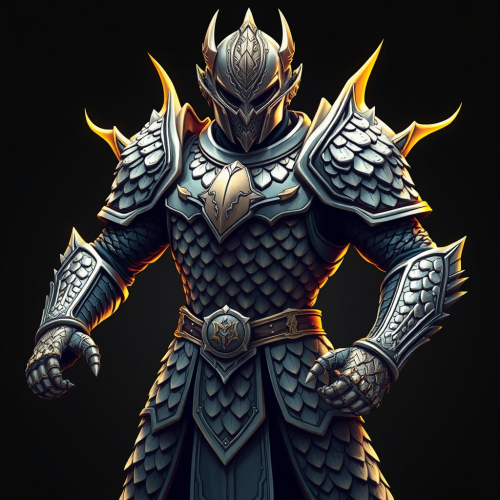 Dragon scale armor in a quick illustration style.