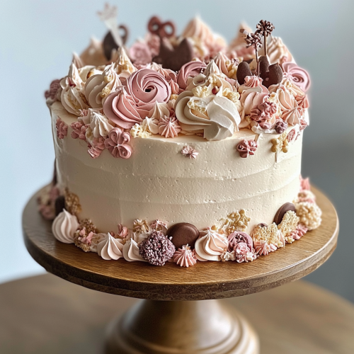 Dreamy Birthday Cake for Girl on Classic Stand
