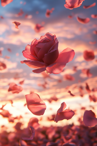 Rose Petals Dance in Twilight