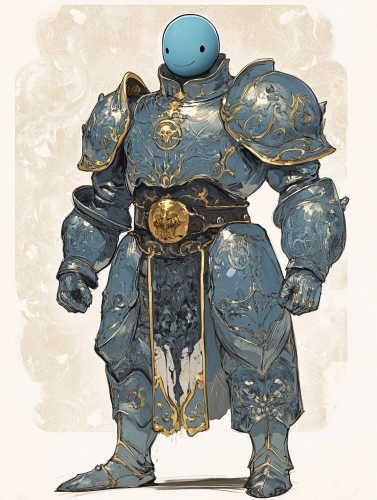 Dungeons and Dragons character in silver knight armor.