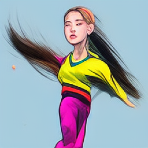 Dynamic Comic Panel with Tall Athletic Girl - Kim Jung Gi Style