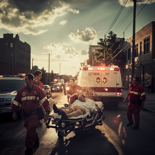 EMTs save lives in bustling city hospital.