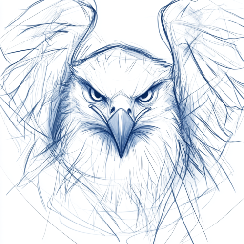 Eagle in Flight with Intense Stare
