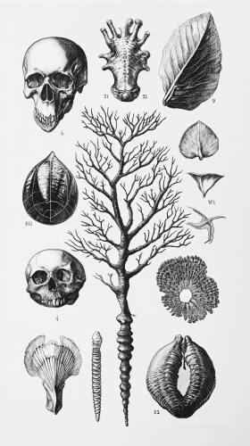 Early Biology Evolution Sketches in 19th Century