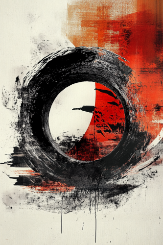 Eclectic Painting with Dada Elements and Mixed Media