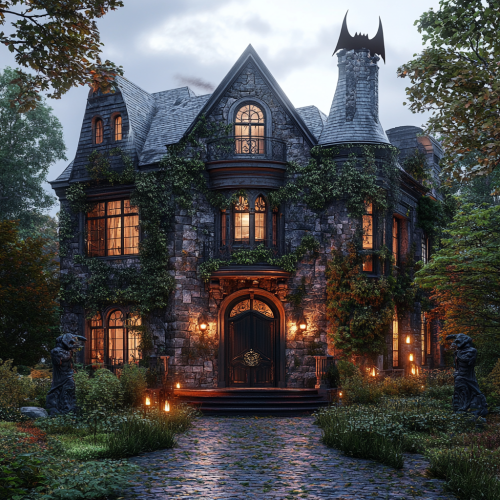 Eerie Gothic Mansion Perfect for Halloween Night