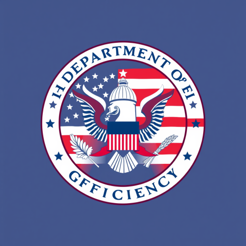 Efficiency Department Logo in Red, White, and Blue